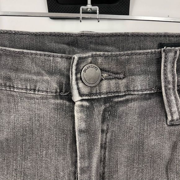 BLANK NYC The Great Jones Distressed High Rise Grey Scissor Cut Hem Skinny Jean - Picture 4 of 13